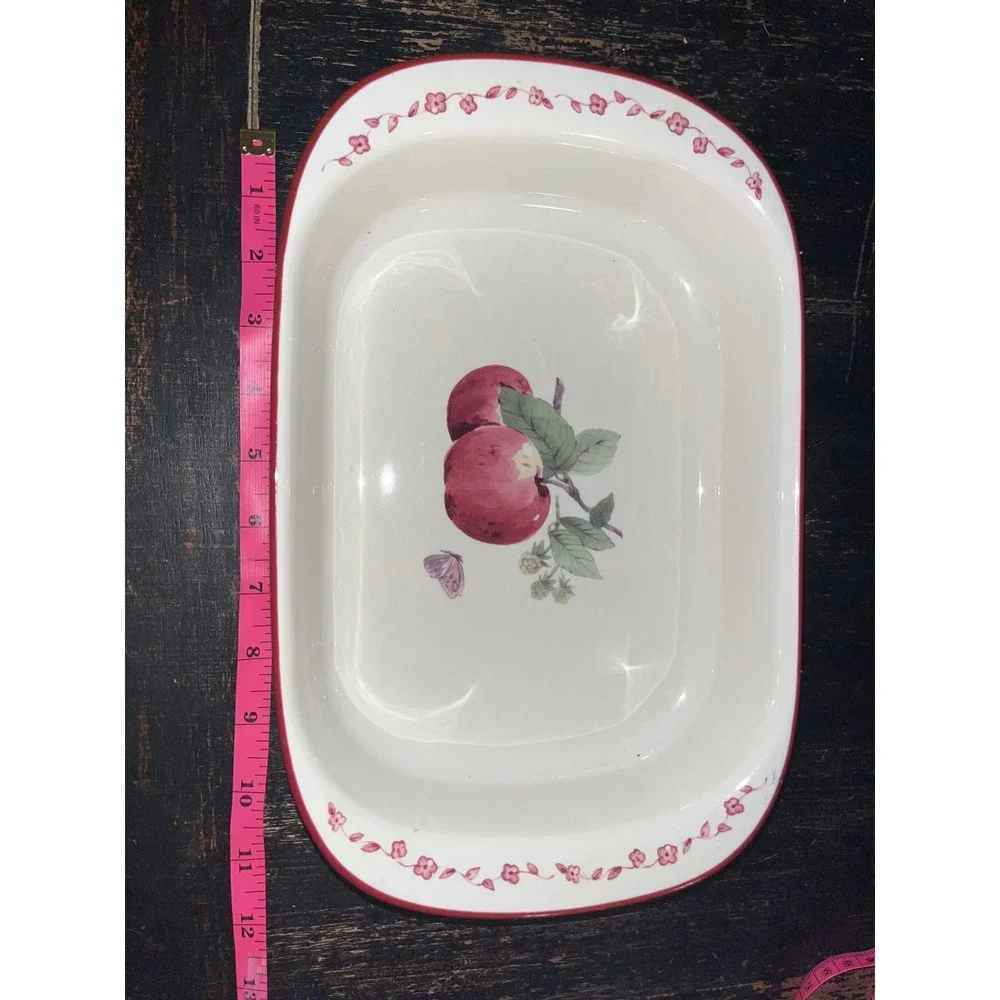 Pfaltzgraff Delicious Rectangular Baker Apple Butterfly Stoneware Casserole Dish